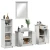 Set namještaja za kupaonicu s ladicama 4 pcs Antič White