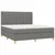vidaXL Box spring postelja z vzmetnico LED temno siva 180x200 cm blago