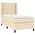 Vidaxl Box spring postelja z vzmetnico krem 90x190 cm blago