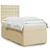 vidaXL vidaXL Box spring postelja z vzmetnico krem 100x200 cm blago, (21308178)