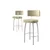 Hanah Home set od 2 barskih stolica Wosa, krem tkanina Babyface, bele metalne noge