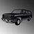 Wallity Zidna dekoracija Chevrolet Suburban, 60 x 32 cm, Crna