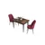 Hanah Home trpezarijski set Nil, sto i 2 stolice, ploča u dekoru drveta Baroque, bordo tkanina Babyface