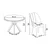 Hanah Home Trpezarijski set, 5 komada, Sivi