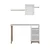 Hanah Home radni sto Venaro, 120 cm, beli / orah