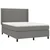 Vidaxl Box spring postelja z vzmetnico LED temno siva 140x190 cm blago