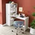 Hanah Home 2129 radni sto s policom 143,2 × 143,2 × 50 cm, bela
