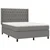 Vidaxl Box spring postelja z vzmetnico LED temno siva 140x190 cm blago