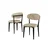 Hanah Home set trpezarijskih stolica Onex 2 kom, krem bukle tkanina, crne drvene noge