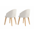 HANAH HOME Set 2 stolice Bentley White Light Oak