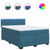 VIDAXL Box spring postelja z vzmetnico modra 140x190 cm žamet