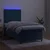 Greatstore Box spring postelja z vzmetnico LED temno modra 90x190 cm žamet