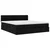 Otomanski krevet s madracem i LED crni 180x200cm od tkanine
