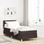Vidaxl LED Box Spring Postelja Temno rjava 80 x 200 cm blago