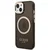 Guess Maska za iPhone 14 Plus Gold Outline Translucent Black MagSafe