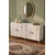 Hanah Home komoda Ilay 150, 150 cm, bela / travertin / zlatna