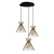 Opviq Luster Kirpi-3086, 63x63 cm, 3xE27, 40W, Zlatne boje