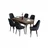 Hanah Home trpezarijski set Tia, sto i 6 stolica, ploča u dekoru drveta Baroque, antracit tkanina Babyface