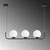 Opviq Luster Faruk-13715, 20-110cm, 15 cm Cap, 3xE14, Crni