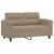 3-dijelni set sofa s jastucima smeđesivi od mikrovlakana