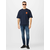 Trendyol Navy Blue Oversize/Wide Cut Geometric Printed 100% Cotton T-Shirt