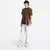Majice FRED PERRY Fine Stripe Heavyweight Tshirt Dark Caramel S