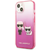 KARL LAGERFELD Futrola za iPhone 13 Pink Karl and Choupette Head Gradient
