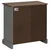 Komoda HALDEN s kliznim vratima siva 80x40x80 cm puno drvo