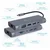 Gembird Gembird večfunkcijski adapter USB Type-C 7-v-1 (Hub 3.0 + HDMI + VGA + PD + čitalnik kartic + stereo zvok), siva barva