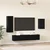 Set TV komoda Zidne 4 pcs Crni hrast Konstruirano drvo