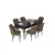 Hanah Home Set Trpezarijski sto i 6 stolica Nef, Braon-crni