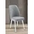 Hanah Home set trpezarijskih stolica Platinum 2 kom, siva tkanina Jerry, bele metalne noge