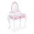 ECO TOYS Drveni sto za šminkanje sa ogledalom za decu, Roze