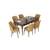 Hanah Home Set Trpezarijski sto i 6 stolica Nef, Oker-braon