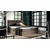 Boxspring postelja Wood 5 - 160x200 cm - temni hrast
