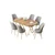 Hanah Home Set Trpezarijski sto i 6 stolica Lai, Sivi