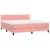 Vidaxl Box spring postelja z vzmetnico LED roza 180x200 cm žamet