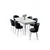 HANAH HOME Rasklopivi trpezarijski sto i stolice (7 delova) Asfel White Anthracite