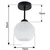 BRILAGI - LED plafonski luster RETRO GLASS 1xE27/60W/230V O 15 cm crna/bela
