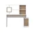 Hanah Home radni sto Arlena, 121 cm, beli / orah