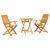 Vidaxl Zložljiv bistro set 3 pcs Rjava Masiven les akacije