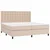 Vidaxl Box spring postelja z vzmetnico kapučino 200x200 cm um. usnje