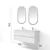 Skye Decor Set kupatilskog ormarića sa umivaonikom i ogledalom, 2 dela, Beli
