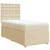 vidaXL vidaXL Box spring postelja z vzmetnico krem 100x200 cm blago, (21306365)