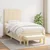 Vidaxl Box spring postelja z vzmetnico krem 90x200 cm blago