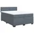 vidaXL Box spring postelja z vzmetnico temno siva 160x200 cm žamet