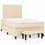 Vidaxl Box spring postelja z vzmetnico krem 120x190 cm blago
