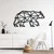 WallXpert metalni zidni ukras 5012, geometrijski medved u hodu, 76 x 38 cm, crni
