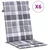 Jastuci za stolice 6 kom sivi karirani 120x50x3 cm od tkanine