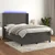 Vidaxl Box spring postelja z vzmetnico LED temno siva 140x190 cm žamet